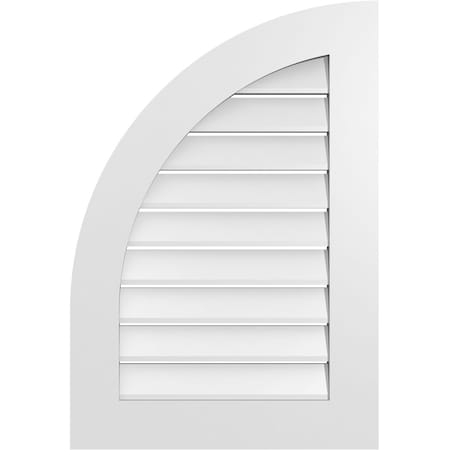 Ekena Millwork Quarter Round Top Left Surface Mount PVC Gable Vent w/ 3-1/2"W x 1"P Standard Frame, 22"W x 32"H GVPQL22X3201SF